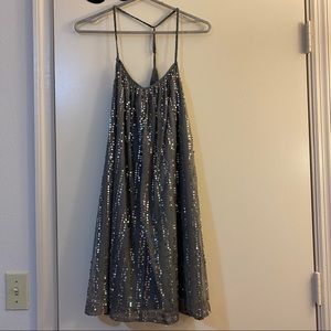 Silver sparkling mini dress